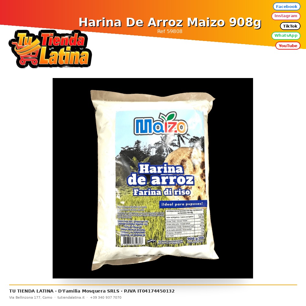 Harina De Arroz Maizo 908g
