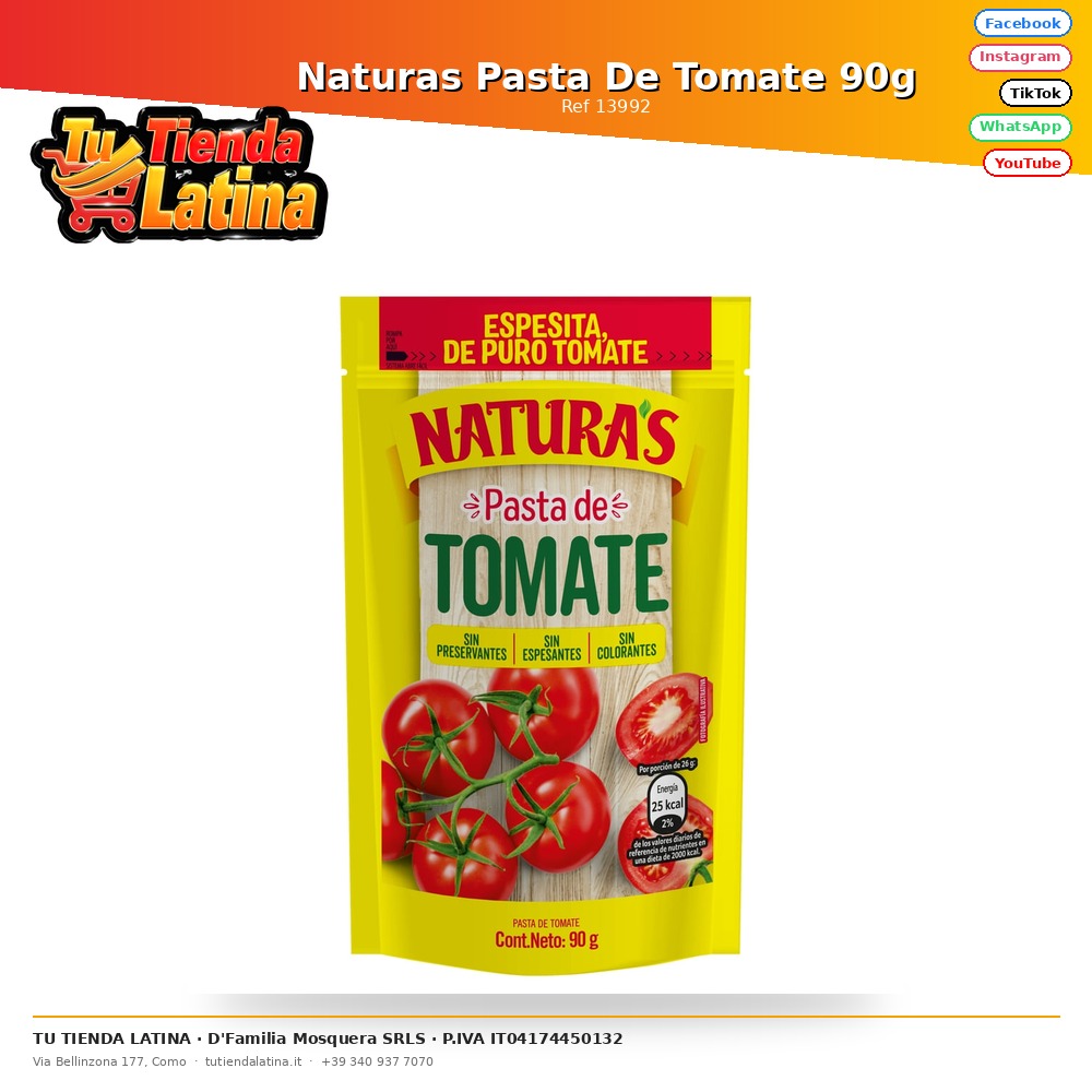 Naturas Tomato Paste 90g