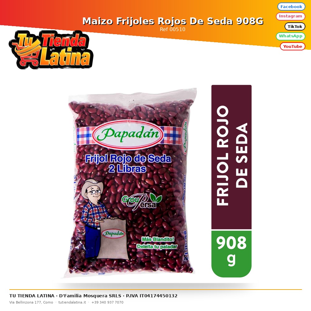 Maizo Frijoles Rojos De Seda 908G