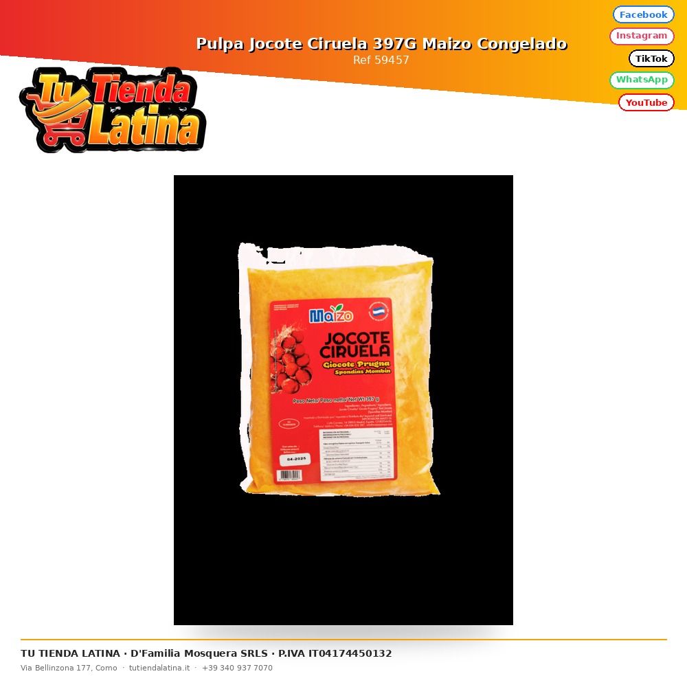 Pulpa Jocote Ciruela 397g Maizo Congelado