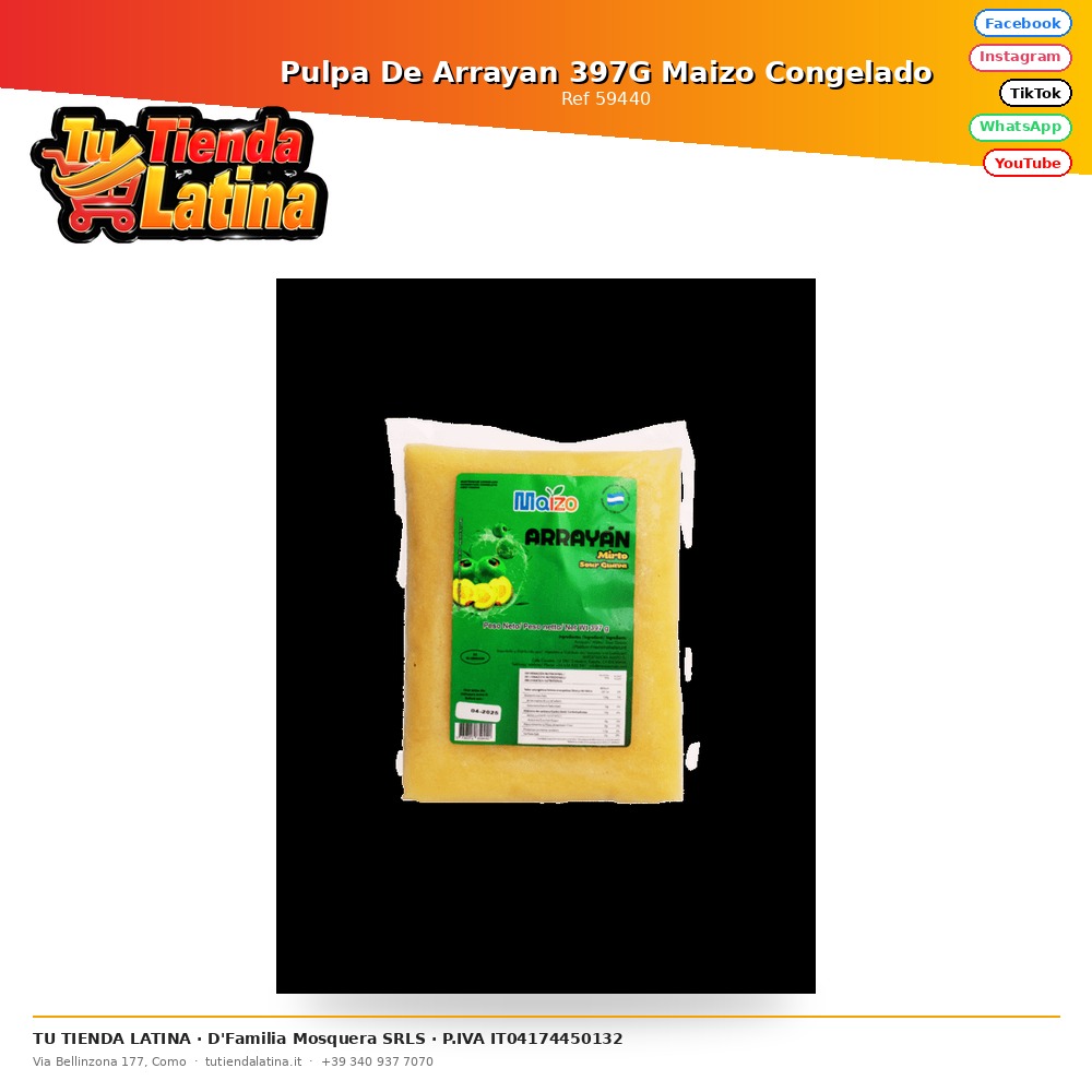 Polpa di Arrayan 397G Mais congelato