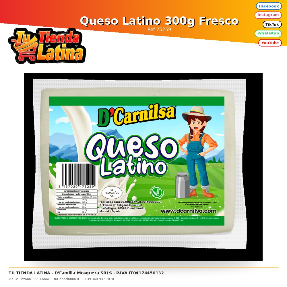 Queso Latino 300g Fresco