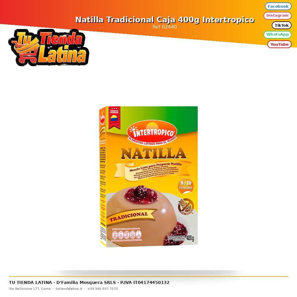 Natilla Tradicional Caja 400g Intertropico