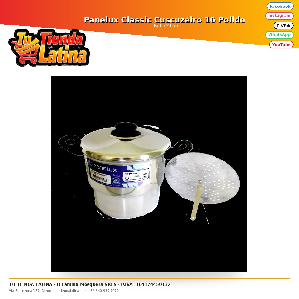 Cuscussiera Panelux Classic 16 Lucida
