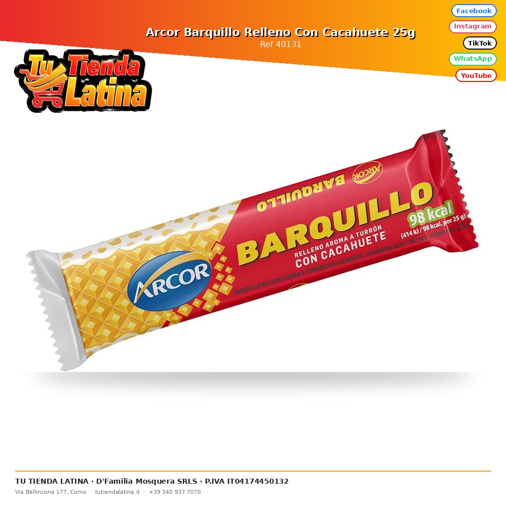 Arcor Wafer Ripieno alle Arachidi 25g