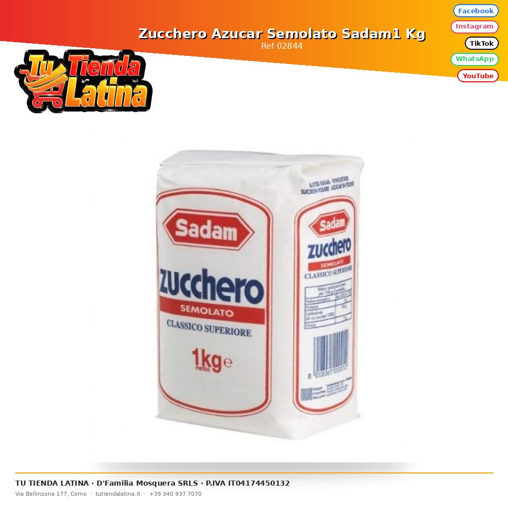 Zucchero Azucar Semolato Sadam1 Kg