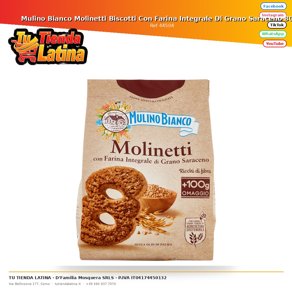Mulino Bianco Molinetti Biscotti With Farina Integrale Di Grano Saraceno 800G