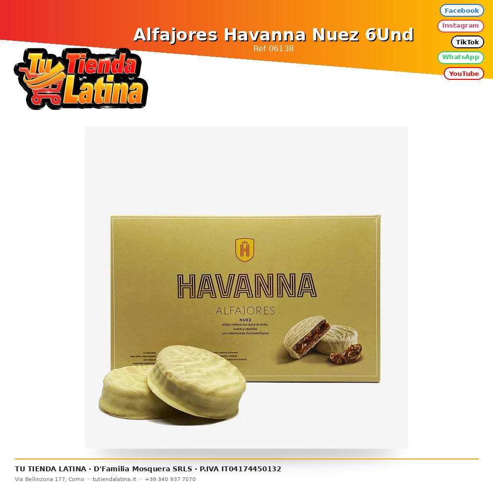 Alfajores Havanna Nuez 6Und