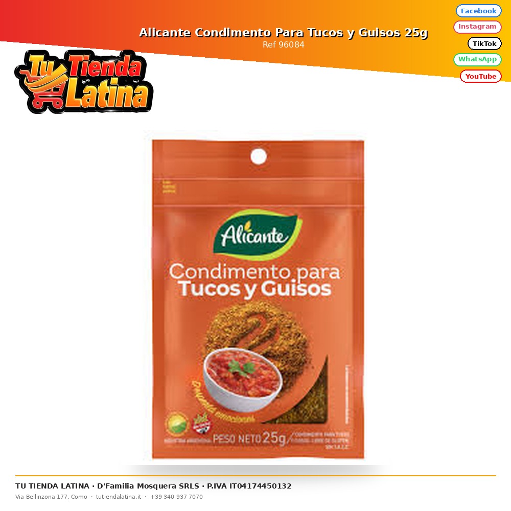 Condimento Alicante per Tucos e Stufati 25g
