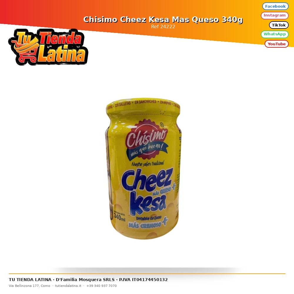 Chisimo Cheez Kesa Mas Queso 340g