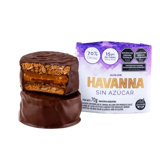 Alfajores Havanna Sin Azucares Anadidos 70g