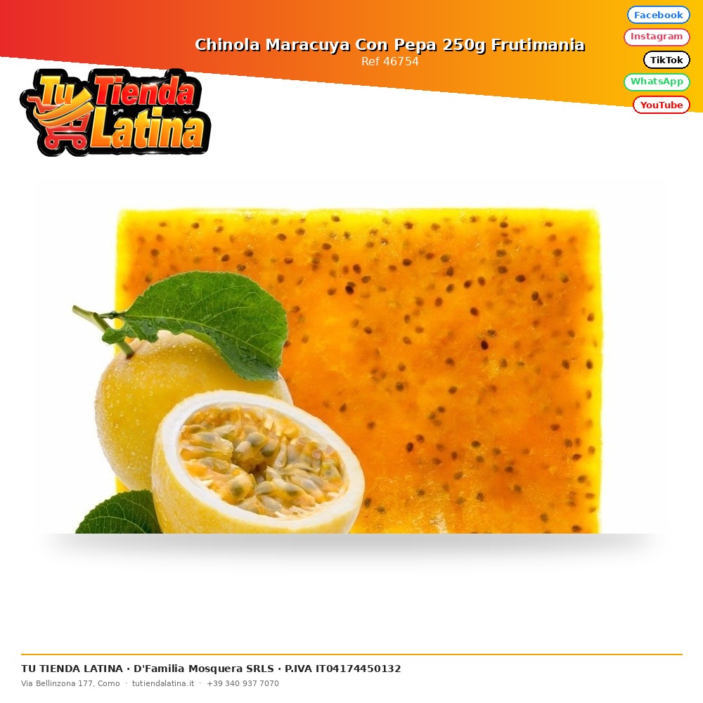 Chinola Maracuya Con Pepa 250g Frutimania