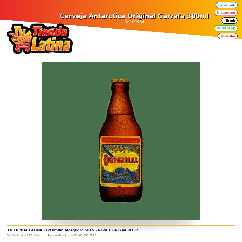 Cerveja Antarctica Original Garrafa 300ml