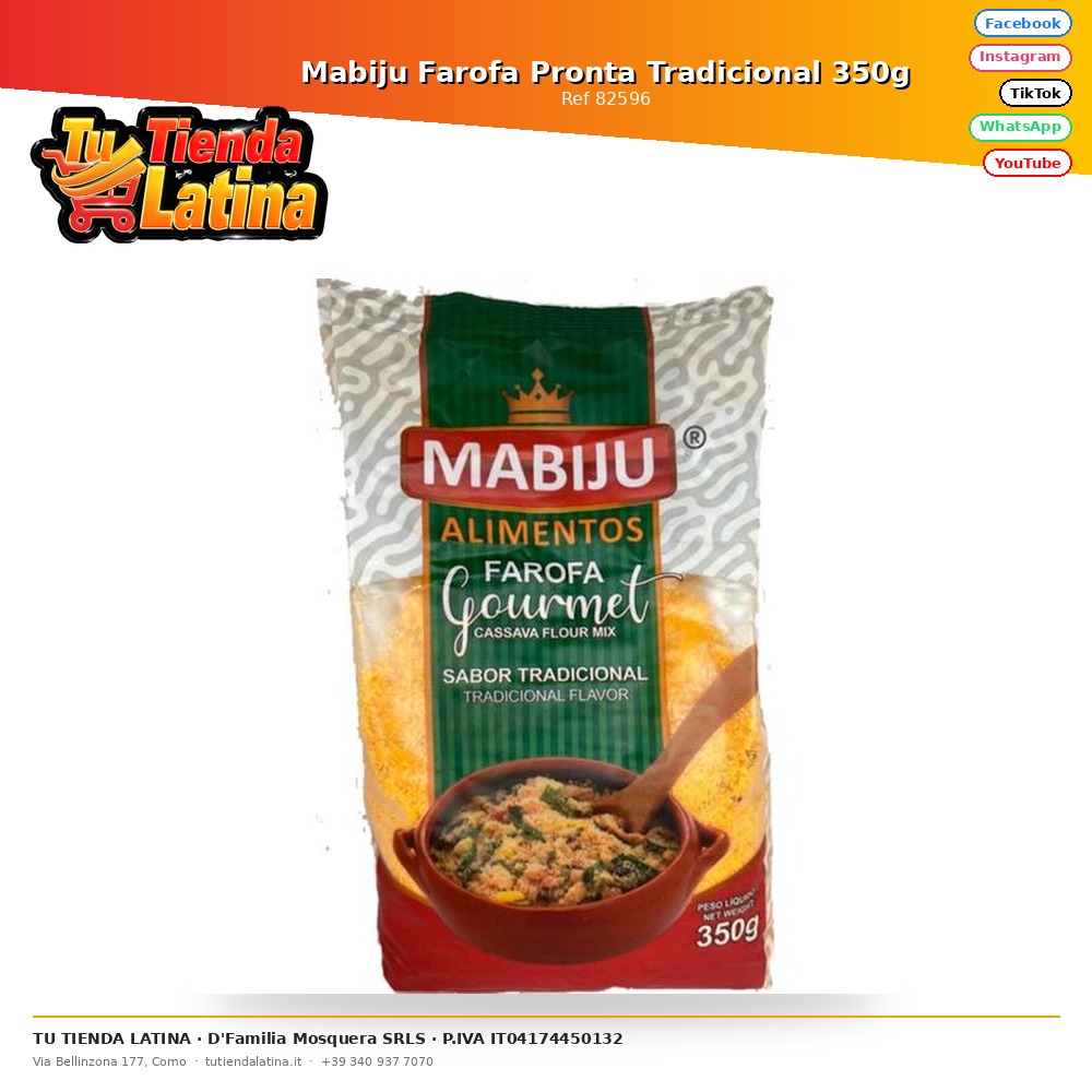 Mabiju Farofa Pronta Tradizionale 350g