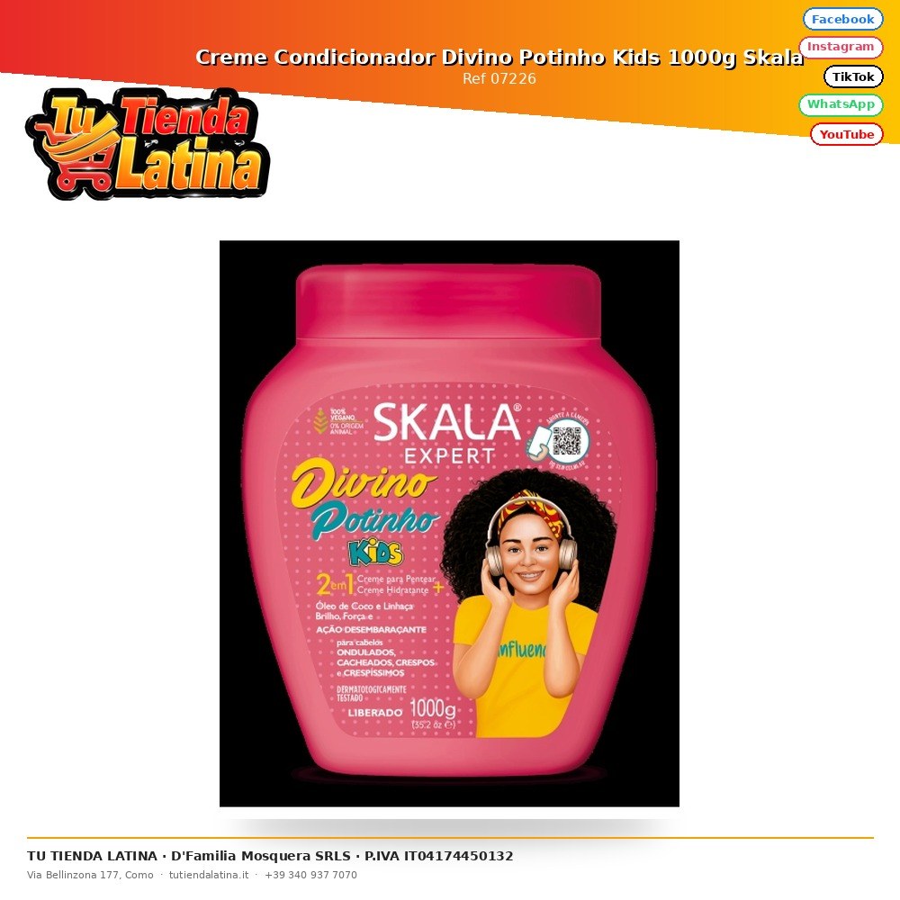 Creme Condicionador Divino Potinho Kids 1000g Skala