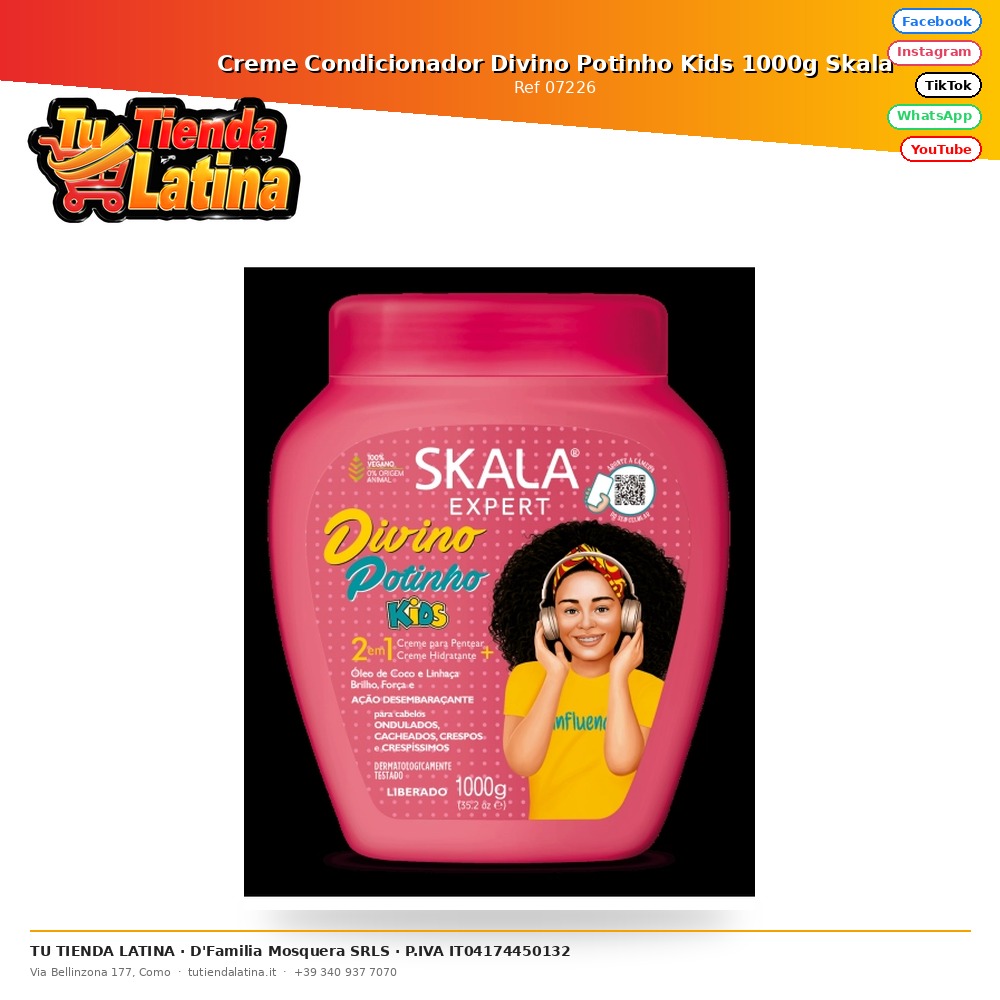 Divino Conditioning Creme Potinho Kids 1000g Skala