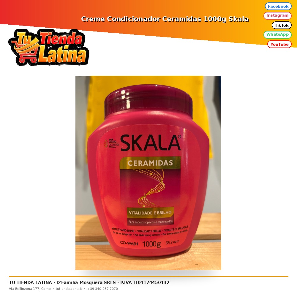 Creme Condicionador Ceramidas 1000g Skala