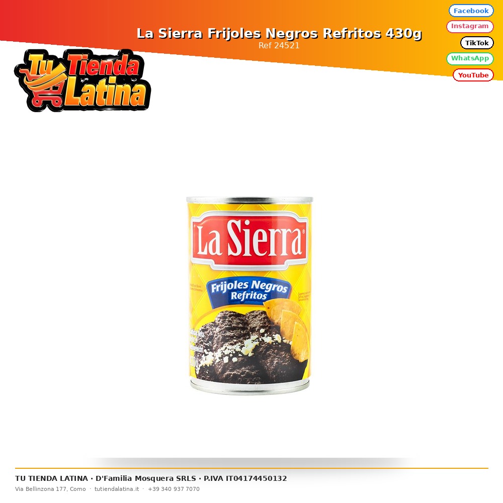 La Sierra Refried Black Beans 430g