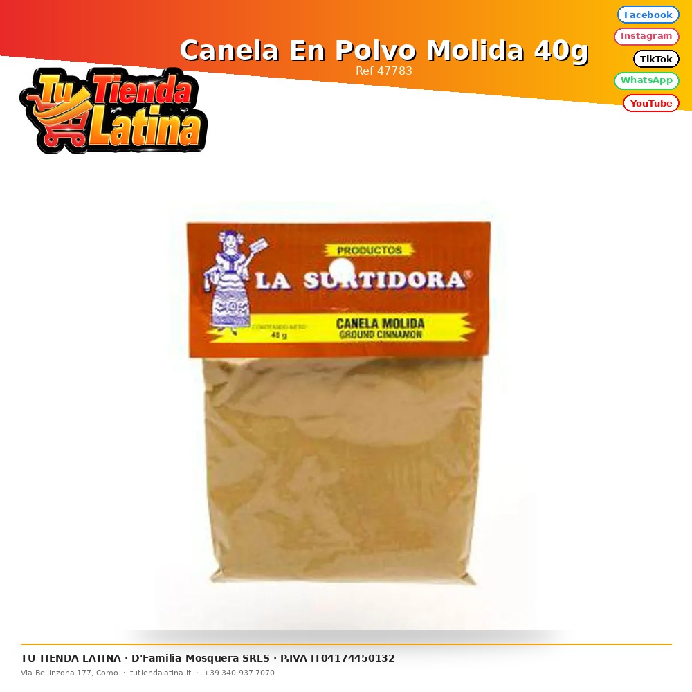 Canela En Polvo Molida 40g