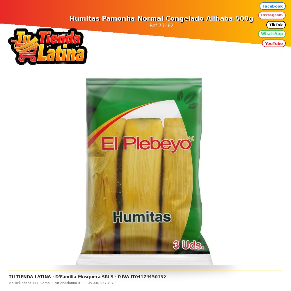 Humitas Pamonha Normal Congelado Alibaba 500g