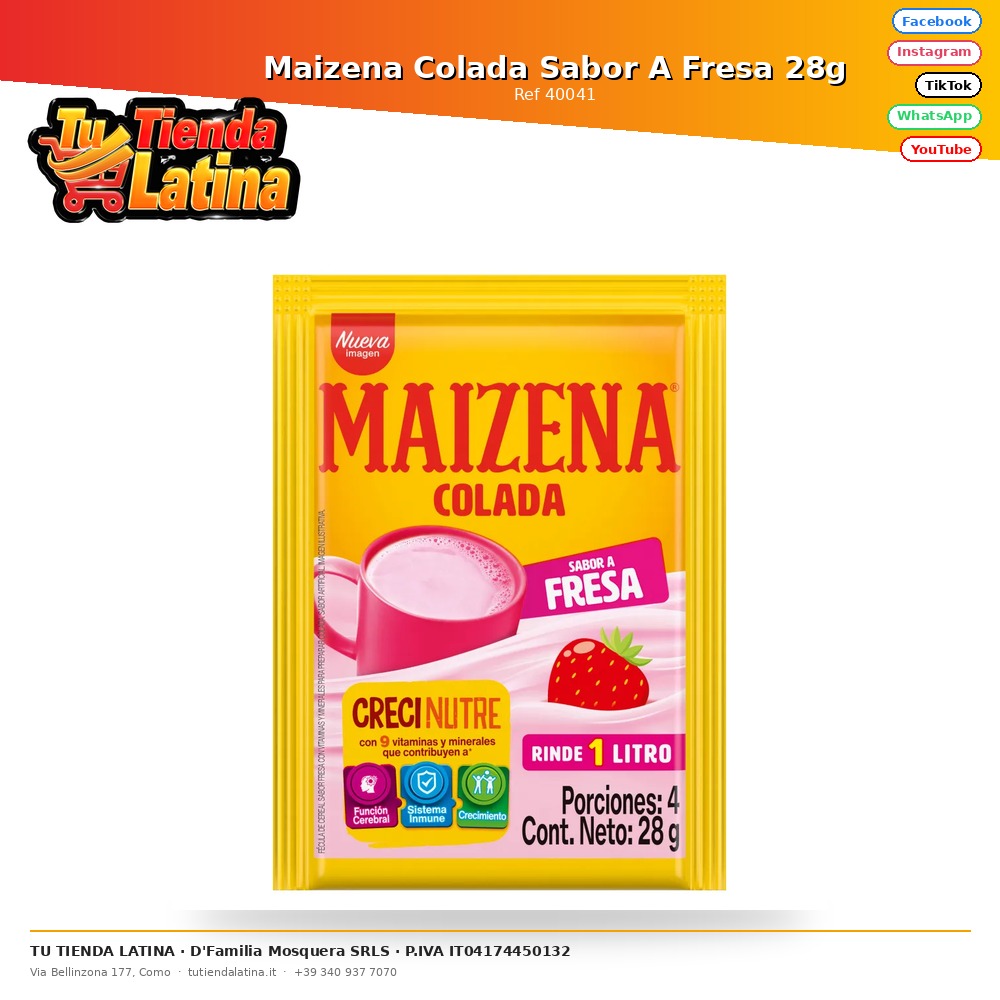 Amido di mais aromatizzato alla fragola 28g