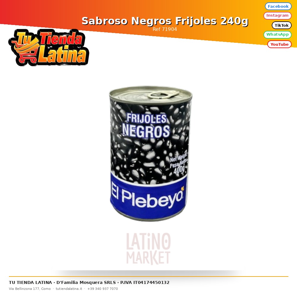 Sabroso Negros Frijoles 240g
