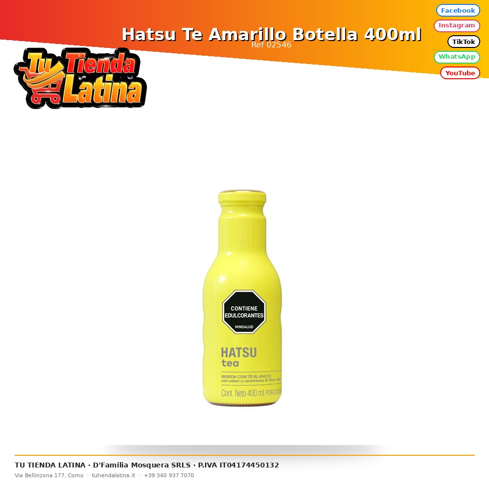Hatsu Te Amarillo Botella 400ml