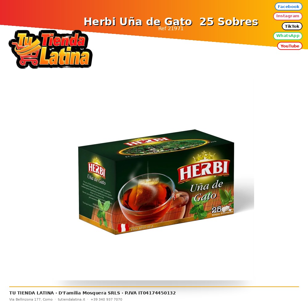 Herbi Uña de Gato  25 Sobres