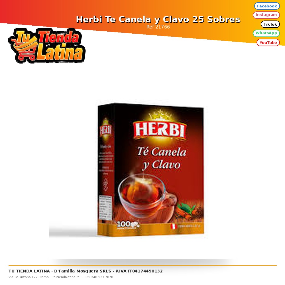 Herbi Te Canela y Clavo 25 Sobres