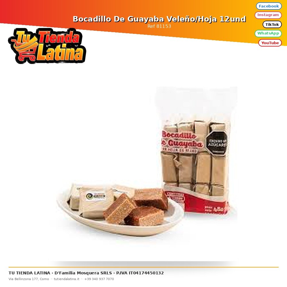 Veleño Guava Sandwich/Leaf 12 units