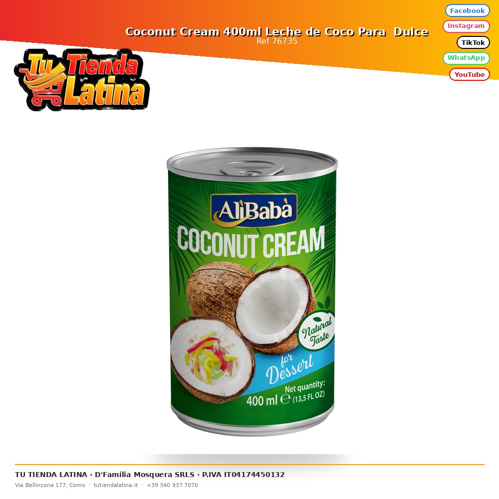 Coconut Cream 400ml Coconut Milk For Sweet