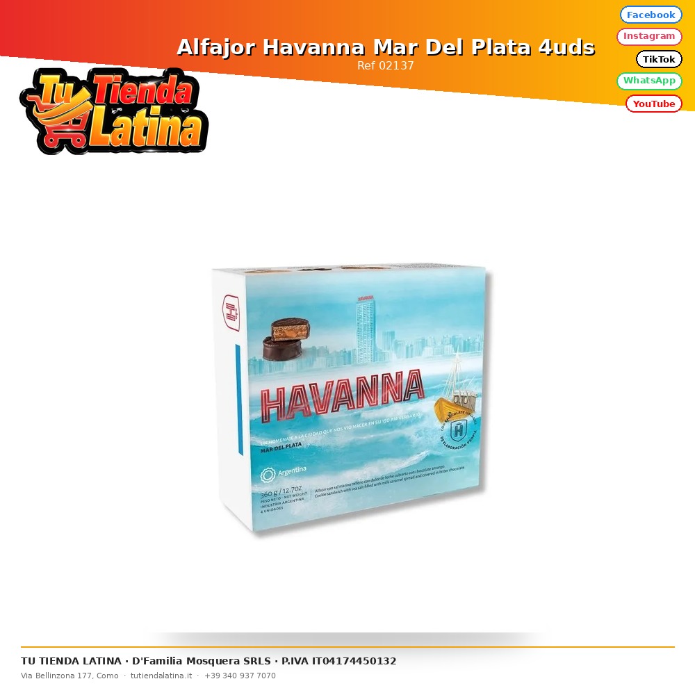 Alfajor Havanna Mar Del Plata 4 unità