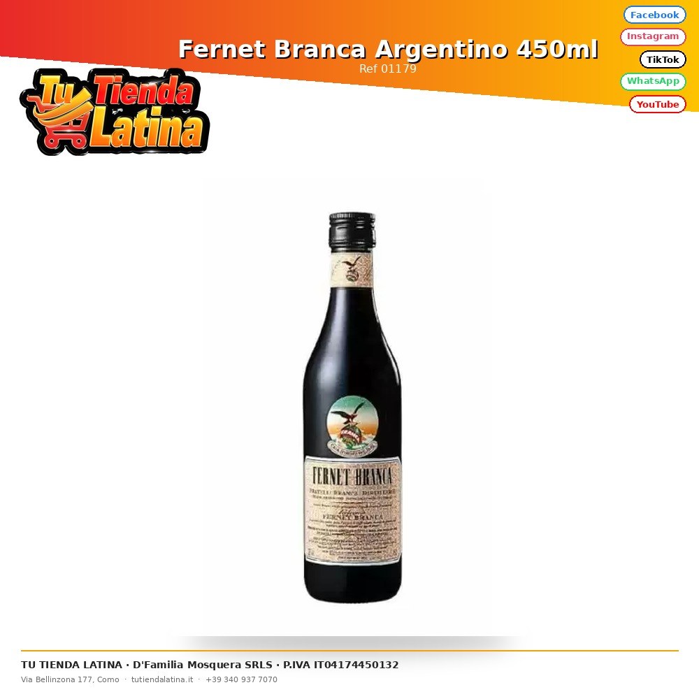 Fernet Branca Argentino 450ml