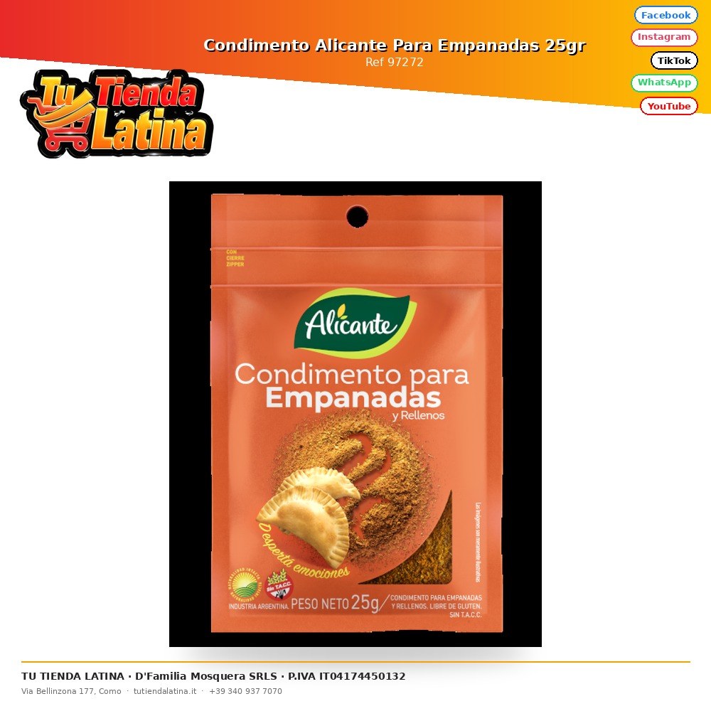 Condimento Alicante per Empanadas 25gr