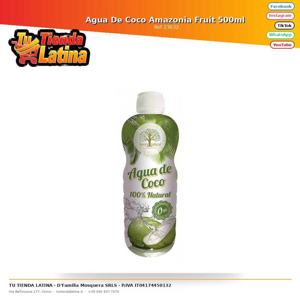 Amazonia Fruit Coconut Water 500ml