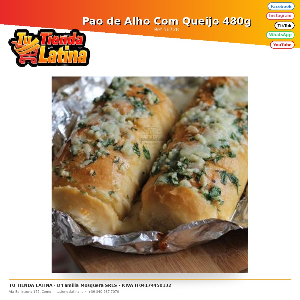 Pao de Alho Com Queijo 480g