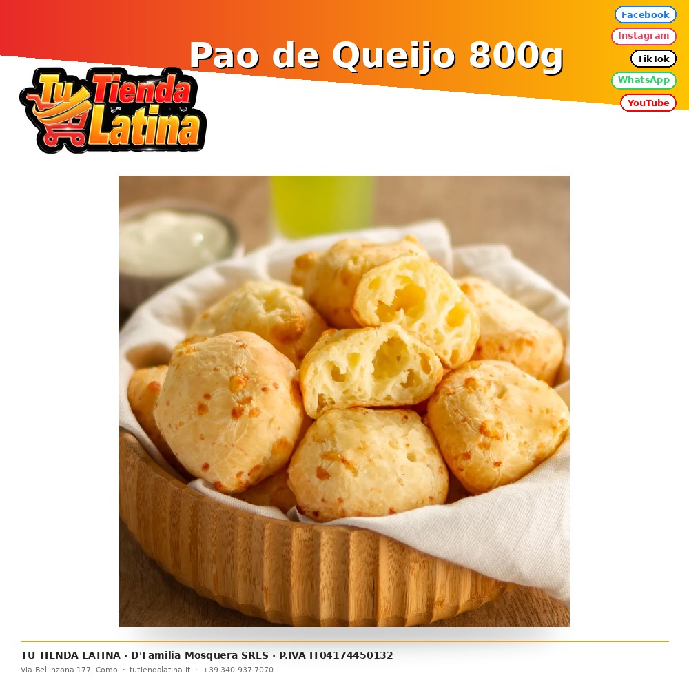 Pane al Formaggio (Pão de Queijo) 800g