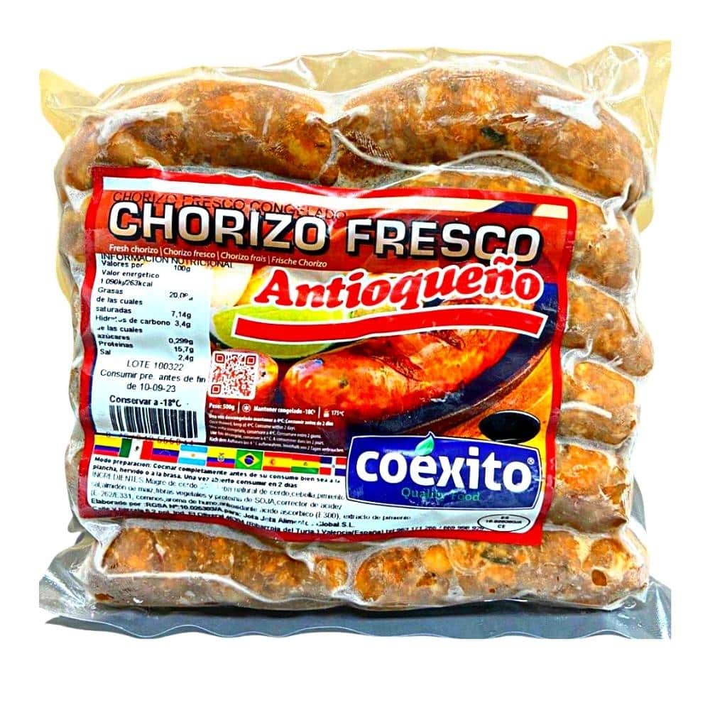Chorizo Antioqueño Congelado Pequeño 500g Coexito