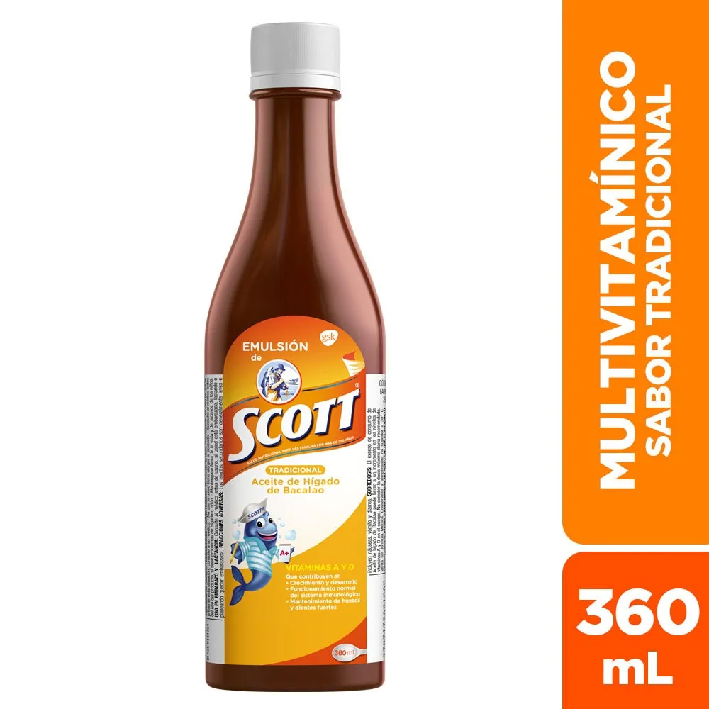 Scott Emulsion Sabor Cereza Aceite De Higado De Bacalao 360ml 