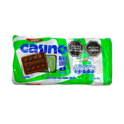 [7750243052726] Casino Galletas Menta 258g x6 Paquetes