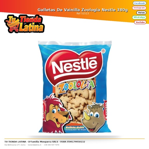 [51513] Biscotti alla Vaniglia Zoologia Nestlé 380g