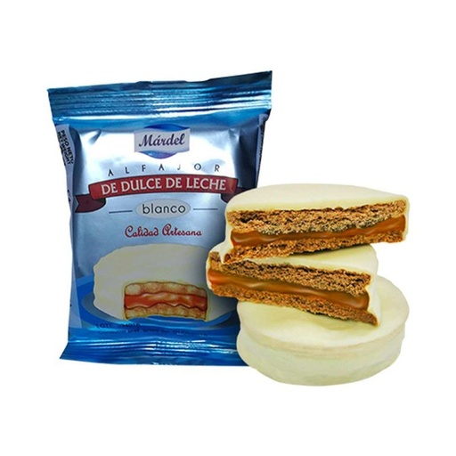 [4052] Alfajor Blanco de Dulce de Leche Mardel 50g
