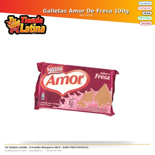 [58338] Strawberry Love Cookies 100g