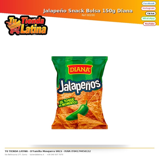 [00200] Jalapeño Snack Bolsa 150g Diana