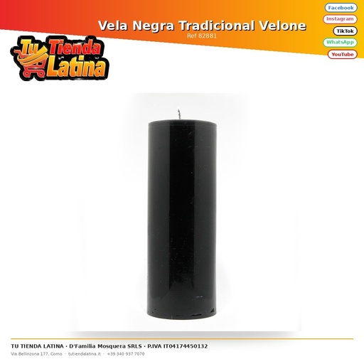 [82881] Velone Traditional Black Candle
