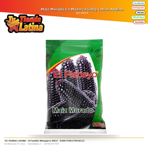 [69059] Maiz Morado En Mazorca 500g Latino Andina