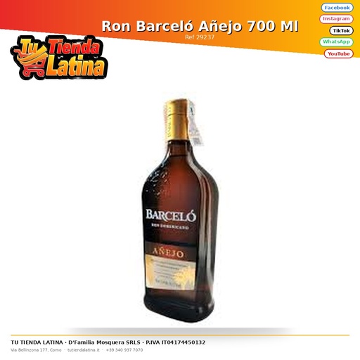 [29237] Barceló Aged Rum 700 Ml