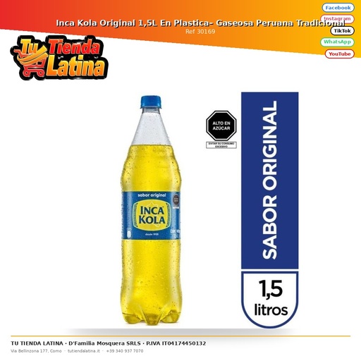 [30169] Inca Kola Original 1.5L In Plastic – Traditional Peruvian Soda