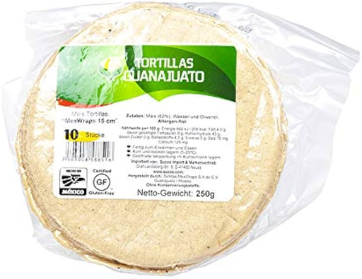 [88516] Tortillas De Maiz De  Guanajuato 15 Cm 10 Und 250G
