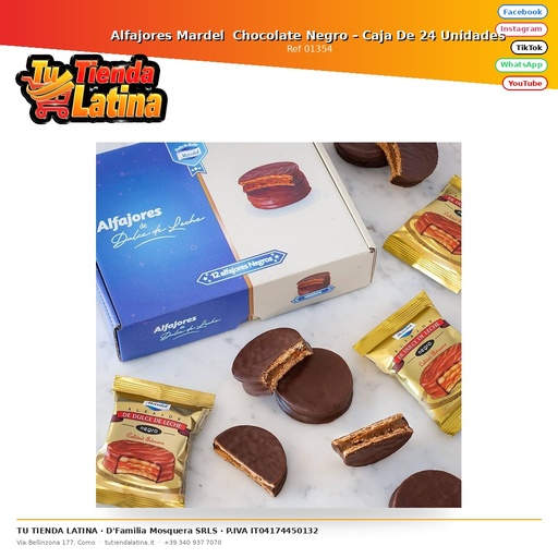 [01354] Alfajores Mardel Dark Chocolate – Box of 24 Units